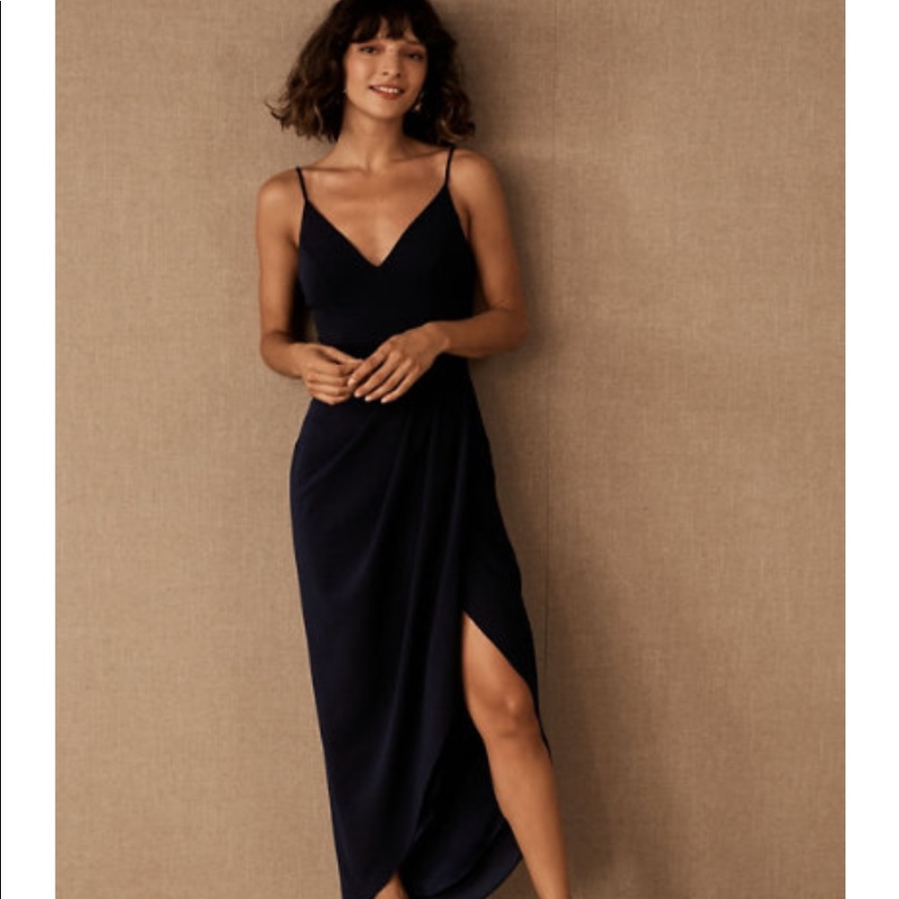 BHLDN Caron V-neck crepe dress